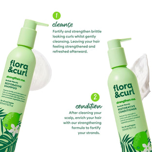 The Strengthening Wash Day Kit for curly, wavy and coily hair by Flora & Curl